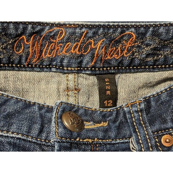 Wicked West Low rise womens‎ blue straight Jeans size 12 - Picture 6 of 8